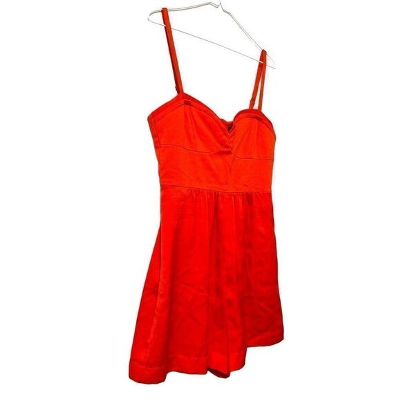 BCBGMaxazria Adjustable Strap Bridget Bustier Short Romper Poppy Orange Large - Picture 3 of 7